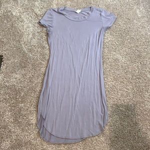 Gray Short Sleeve Mini Dress